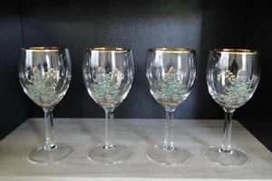 Spode "Christmas Tree" Set of 4 Wine Glasses. 13 ozs 7-1/2" Tall - New - Picture 1 of 9
