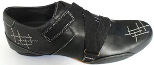 Black Casual Shoes Leather Men's Size 7 Strap Fastening EU 41 - Picture 1 of 8