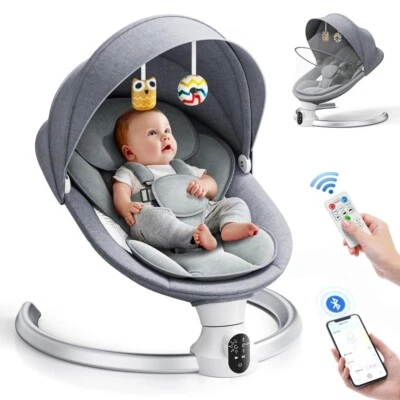 IXDREGAN Elektrische Babywippe Babyschaukel Bluetooth Musik Wohnzimmer 5 Vibration Timer