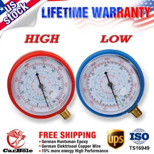 High & Low Pressure Gauge Set Pressure Gauge Air HVAC A/C Refrigeration 1/8 Dial - Picture 1 of 11