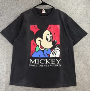 Mickey Mouse Shirt Men's Large Black Walt Disney World Graphic Tee - Picture 1 of 6