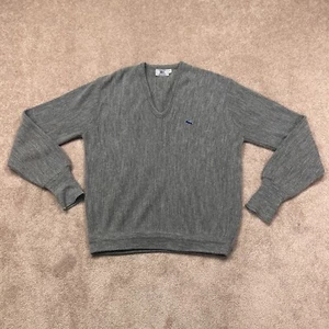 Vintage IZOD Lacoste Sweater Men's Extra Large Gray Logo 70s Pullover Crocodile - Picture 1 of 16