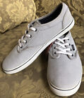 Vans Authentic Low Top Gray Striped Sneakers Women Size 6.5 M  23.5 cms