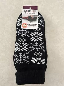 Calcetín Deportivo Muk Luks Para Mujer Calificación 3.0 TOG NUEVO CON ETIQUETAS - Tema Copo de Nieve Negro - Imagen 1 de 6