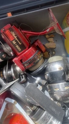 Lote vintage de carretes de pesca y accesorios. Shakespeare, Foto 1 de 4