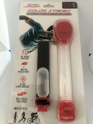 Color Strides Led Reflective Aduro Sport RED Led Arm Band Running Cycling Walk - Image 1 of 4