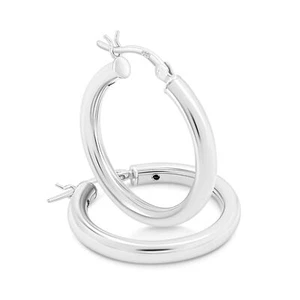 Sterling Silver 3mm Round Hoop Earrings - Free Shipping! - Picture 1 of 11