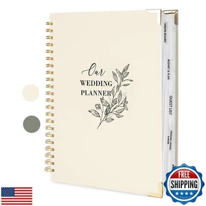 Wedding Planner Book and Organizer for the Bride, 9x12" Olive Wedding Plannin - Picture 1 of 5