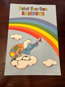 1982 Peyo Smurf Paint your own Rainbows Wallace Berrie - Picture 1 of 5
