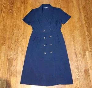 Sharagano Shirt Dress Deep Navy Blue Size 10 - Picture 1 of 5
