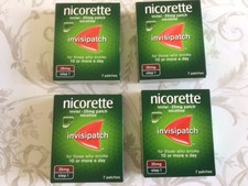 X 4 Boxes Nicorette INVISIPATCH 25 mg STEP 1- 7each (28 patches )