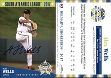 Alex Wells Signed 2017 Grandstand South Atlantic League All Stars #NNO Card