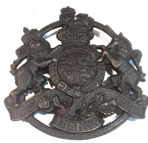 ANTICA TARGA DA PARETE VINTAGE IN METALLO DESIGN ARALDICO 1953 - Foto 1 di 5