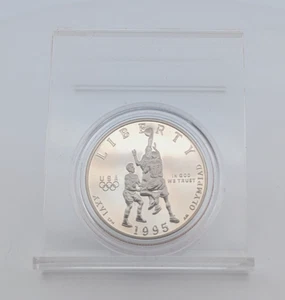 1995-S Olympic Basketball Silver Clad Half Dollar Coin Proof - Picture 1 of 2