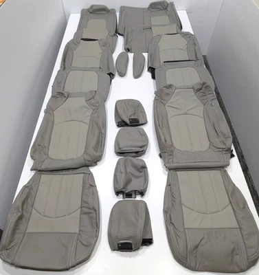 For Chevrolet Traverse 7 Passenger LT 2015-2017 Gray Leather Seat Covers W277 - Image 1 of 4