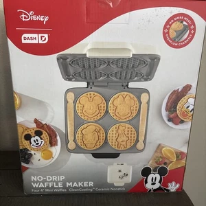 Dash Mickey & Friends Waffle Maker 4 Mini Gofres Sin Goteo Antiadherente Cerámica - Imagen 1 de 11