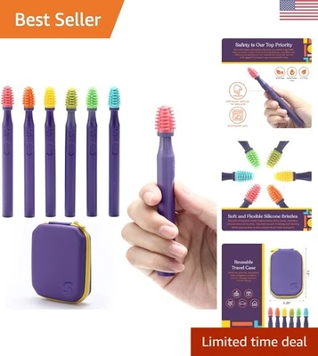Soft Silicone Sensory Mouth Brushes for Kids & Adults - 6 Pack Oral Tools - Image 1 of 4