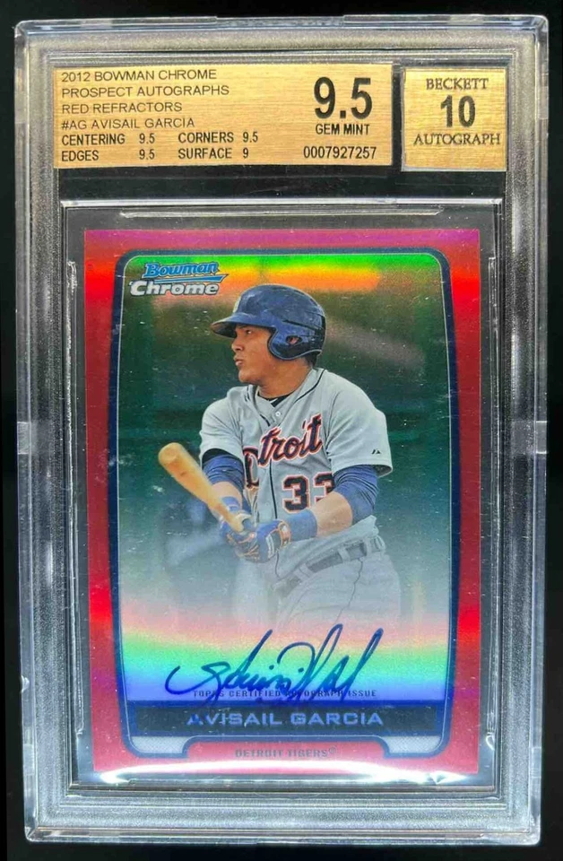2012 Bowman Chrome Avisail Garcia Prospects Auto Red Refractor #1/5 BGS 9.5 - Image 1 of 2