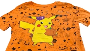 Pikachu Ropa Híbrida Niño XL Pokemon Niños Camiseta Halloween Calabaza - Imagen 1 de 6