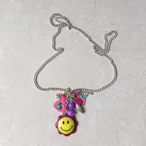 Smiley Face Fun Charm Necklace Rainbow 2010s - Picture 1 of 4