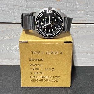 NEIGHBORHOOD × BENRUS Type‑1 MOD 23118BRN‑AC01 Quartz Military Watch New - Picture 1 of 5