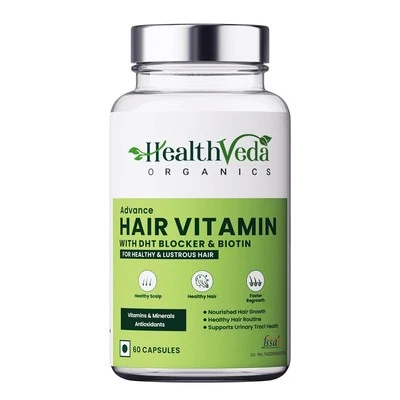 Health Veda Advance Haarvitamin mit DHT-Blocker und Biotin hilft gesundem Haar - Bild 1 von 4
