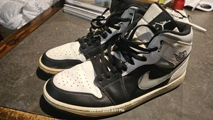 Nike Air Jordan 1 Mid 554724-073 White Shadow Black White Cement Grey Men Sz 12 - Picture 1 of 8