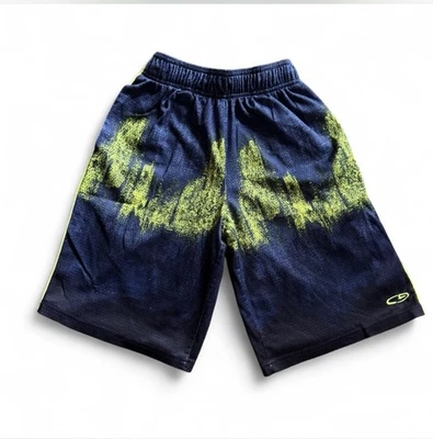 Pantalones cortos deportivos Champion para niños azul marino y amarillo neón talla 8 Foto 1 de 4