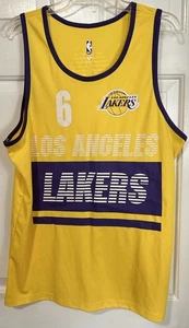 NBA LeBron James #6 Los Angeles LA Lakers Yellow Jersey Tank Top Size Large L - Picture 1 of 5