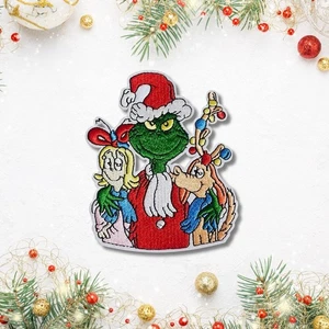 Grinch, Max & Cindy Lou Who Iron-On Embroidered Patch Holiday Christmas Whoville - Picture 1 of 2