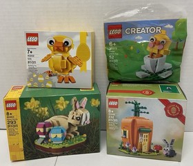 New Lego Easter Spring Builds 40449 Carrot House 40463 Bunny 40202 Chick 30579
