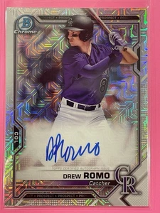 2021 Bowman Chrome Drew Romo Mega Box Auto Mojo Refractor #BCMA-DR Baseball - Picture 1 of 2