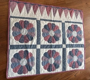 New unused handmade/hand stitched quilt, Lap Size, Stored Since 1980s - Picture 1 of 2