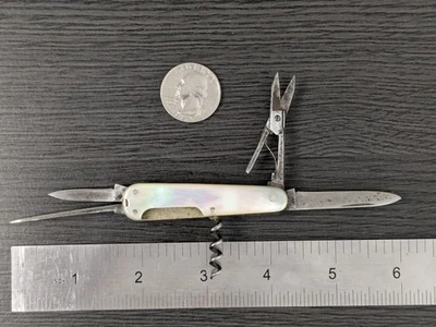 Vintage Henckels Germany Mother of Pearl Multi Tool Pocketknife - Image 1 of 4
