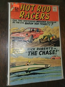 Hot Rod Racers #12 1965 Charlton Silver Age Comic DRAG Super Stock, Hooded Man  - Bild 1 von 3