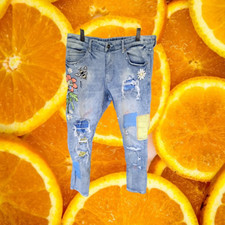 Smoke Rise Flower Ripped Jeans Size 36/34