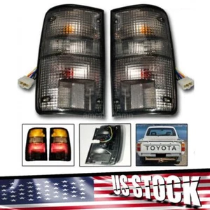 FOR TOYOTA HILUX MK3 PICKUP 1989-1997 PAIR LR TAIL LAMP REAR LIGHTS SMOKE LENS - Picture 1 of 9