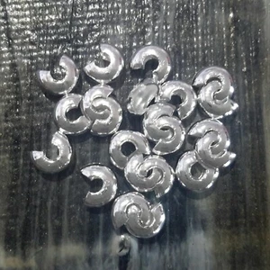 Brass Crimp Bead,Knot Covers,Nickel Free, Silver, 5mm, 100pce, Free Post OZ SELL - Bild 1 von 3