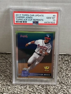 2017 Topps Chrome Update All Star Rookie Cup Reprint #8 - CHIPPER JONES - PSA 10 - Image 1 of 2