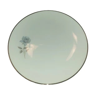 2 Noritake Fine China SIMONE 6407 Dinner Plate 10 1/2" Blue Rose Platinum Trim - Picture 1 of 8