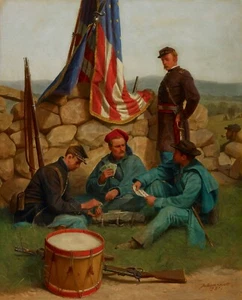Julian Scott : "A Break: Playing Cards" (1881) — Giclee Fine Art Print - Picture 1 of 7