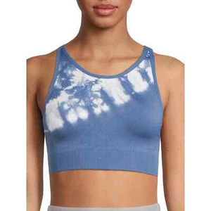 Avia Women's Seamless High Neck Medium Support Sports Bra Blue Size Small NEW - Picture 1 of 6