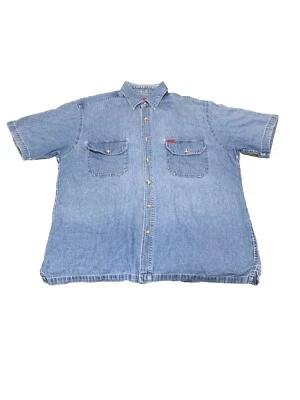 Wolverine Boots and gear  Logo Short sleeve Denim button down shirt Large - Image 1 of 4