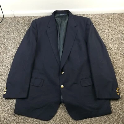 Vintage Burberry Blazer Wool Gold Button Navy Blue 52R - Image 1 of 4