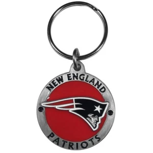 New England Patriots 3-D Logo Metal Key Chain NFL Football (Round) - Picture 1 of 1