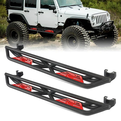 estriberas peldaños laterales abatibles para Jeep Wrangler JK 2007-2018 4 puertas todoterreno Foto 1 de 4