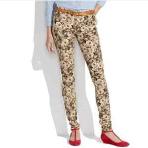 MADEWELL Woman 28 Skinny Beige & Black Floral Corduroy Pants - Picture 1 of 6
