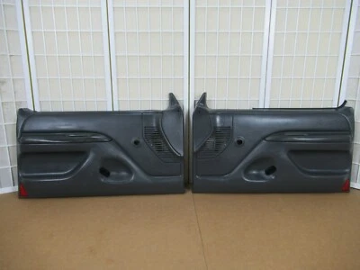 92-96 Bronco or F Series Pickup Truck LEFT RIGHT DARK GRAY Crank Door Panel Set Foto 1 de 4