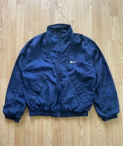 Chaqueta cortavientos NIKE vintage con cremallera azul marino de nailon para hombre talla: S - Imagen 1 de 12
