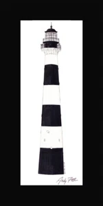 Faro de Cabo Cañaveral 10""x17"" estampado en 10""x20"" alfombra firmada por Andy Fletcher - Imagen 1 de 1